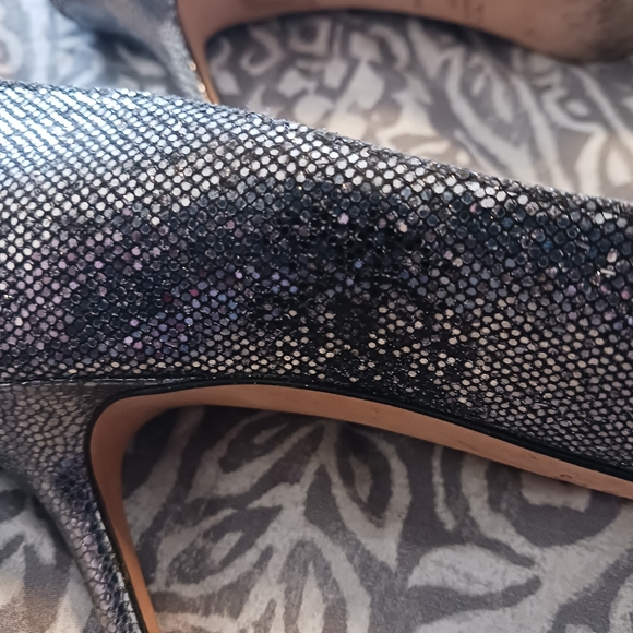 Jimmy Choo Isabel Glittery Peep Toe Kitten Heel Pump Women's 36.5 - Picture 5 of 14